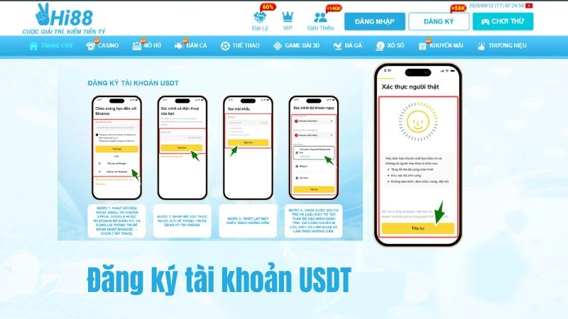 Đăng Ký Tài Khoản USDT (Sàn Binance)